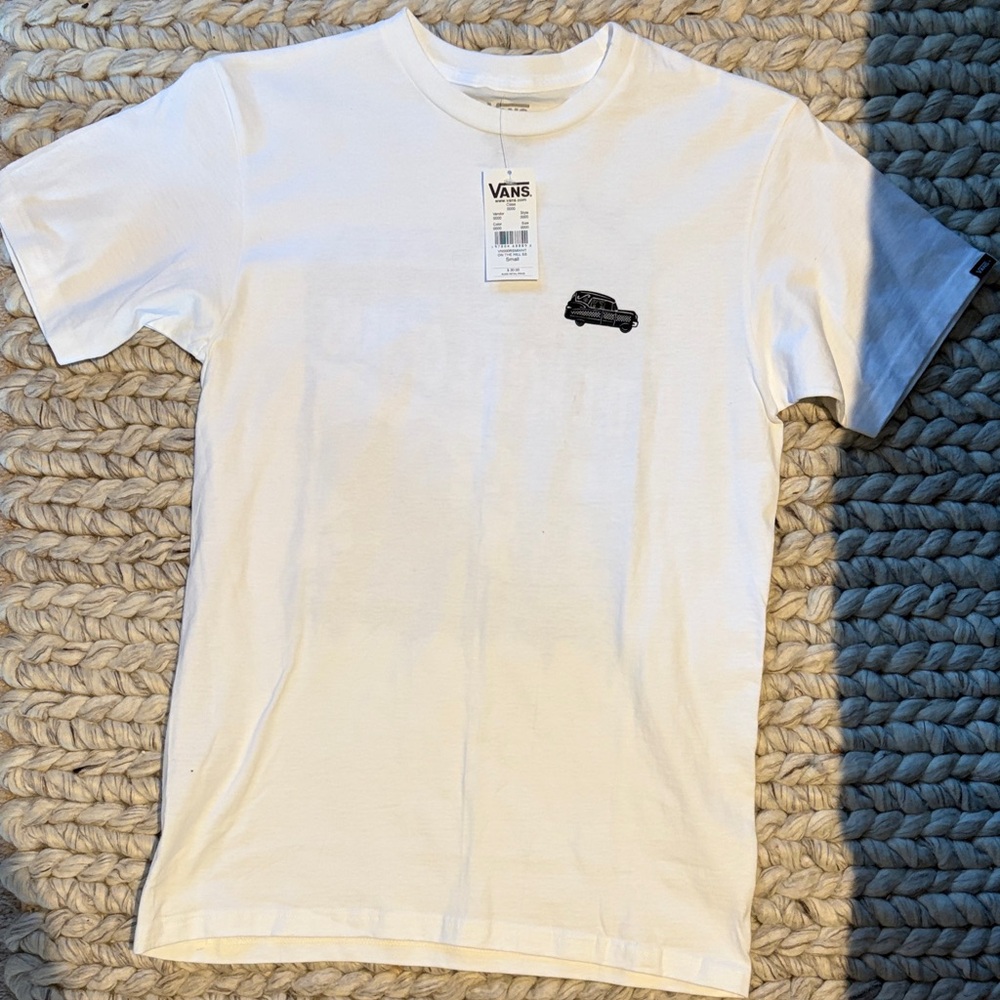 Vans White Tee with Black Logo